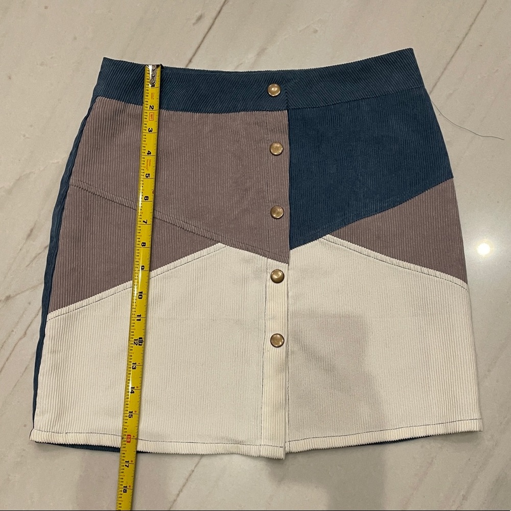 Corduroy Button Skirt
